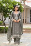 Grey Colour D 50135 By Zaveri Crush Satin Readymade Suits